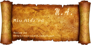Miu Alárd névjegykártya